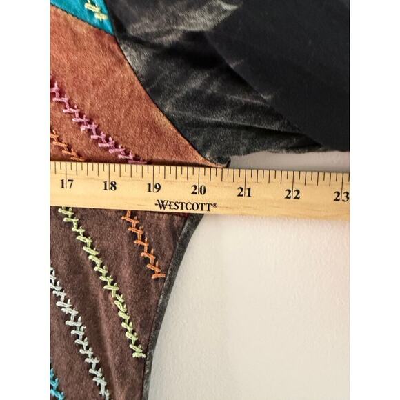 VTG Y2K Rising International Womens Hippie Boho Phoebe Buffay Maximalist Top L - Picture 4 of 5